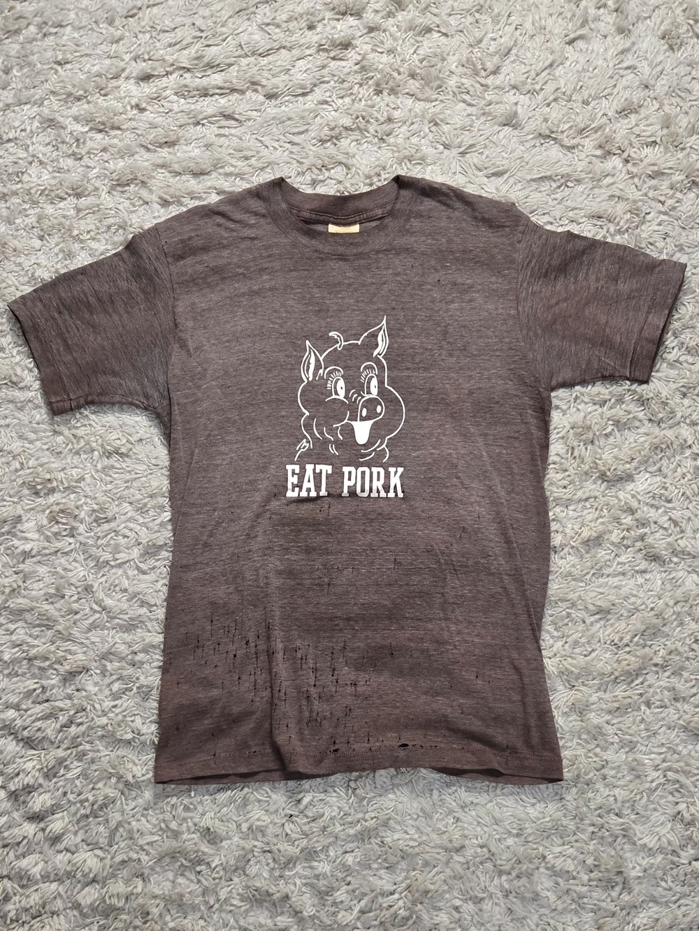 VTG 60s Eat Pork Graphic T-Shirt L